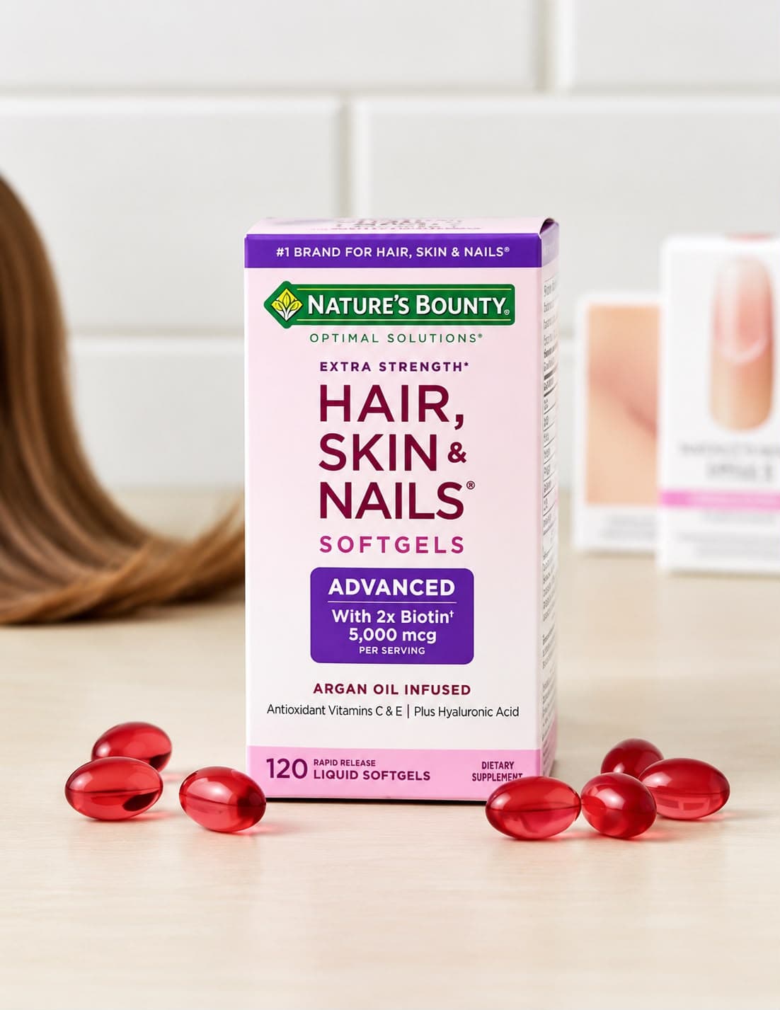 HAIR SKIN & NAILS ADVANCED 120 SOFTGELS LIQUID