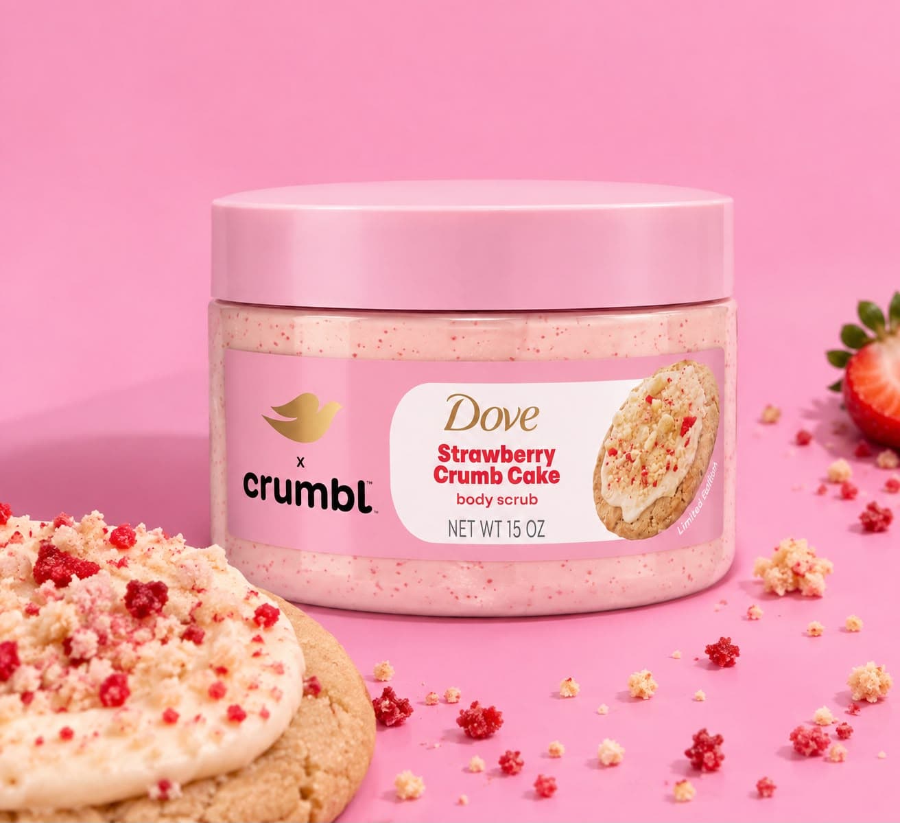 EXFOLIANTE DOVE XCRUMBL STRAWBERRY 15OZ